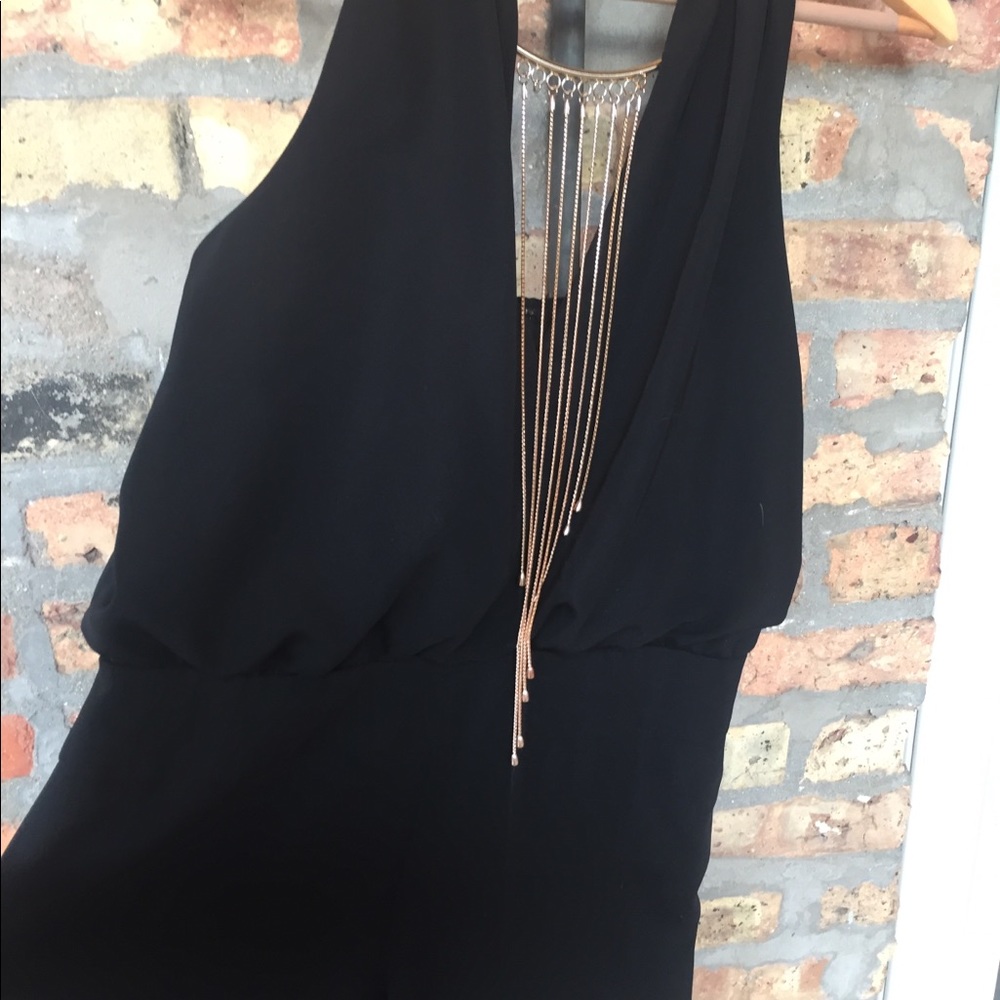 Nine West Halter neck jumpsuit with chain detail